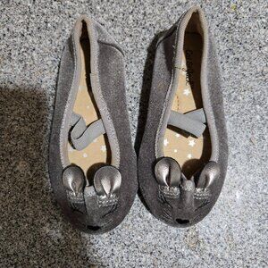 Cat & Jack Silver Velvet Mouse Flats